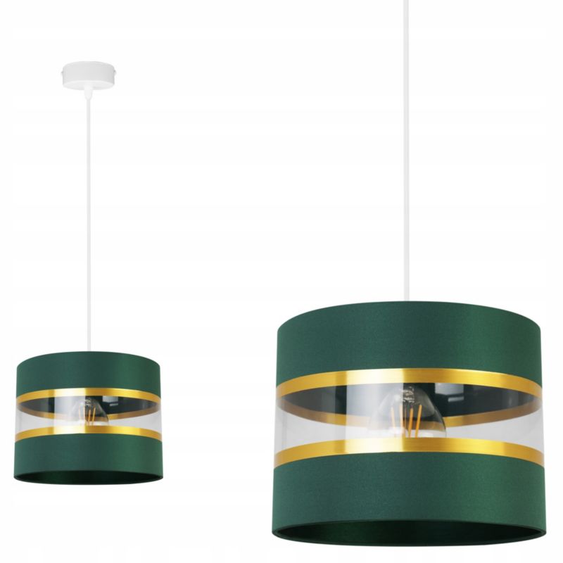 Lampa sufitowa wisząca Light Home LH Elegance Gold 1x E27 60W zielony/biały 1szt.