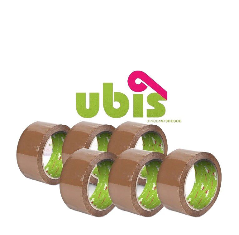 Taśma pakowa Neopak Solvent Kauczuk Brązowa UBIS 48mm/60yd 6 szt.