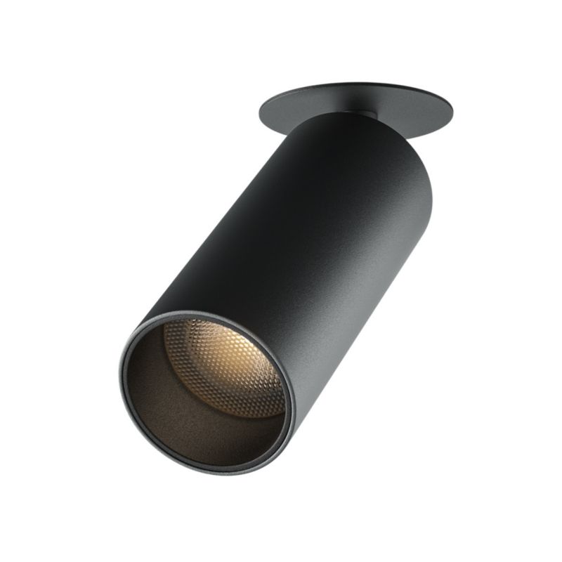 Oprawa sufitowa wpuszczana Maytoni Focus Led czarna LED 12W 3000K 950lm ruchoma IP20 wym: 15,8 x 5,2 x 5,2 cm okrągła - 1 szt.