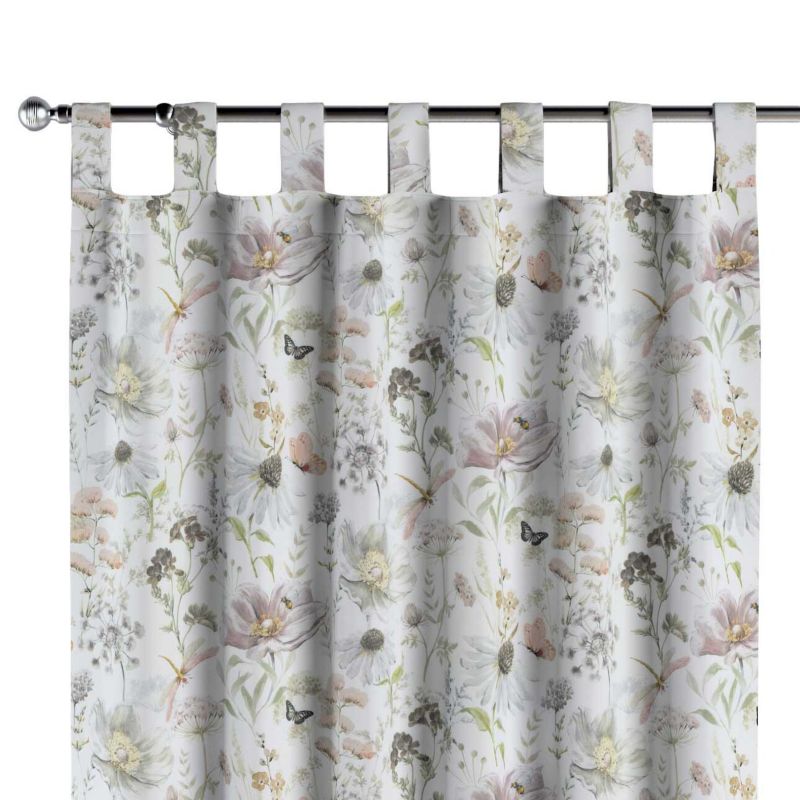 Zasłona na szelkach 1 szt. 130 x 260 cm Dekoria pastelowe kwiaty na białym tle 1 szt.
