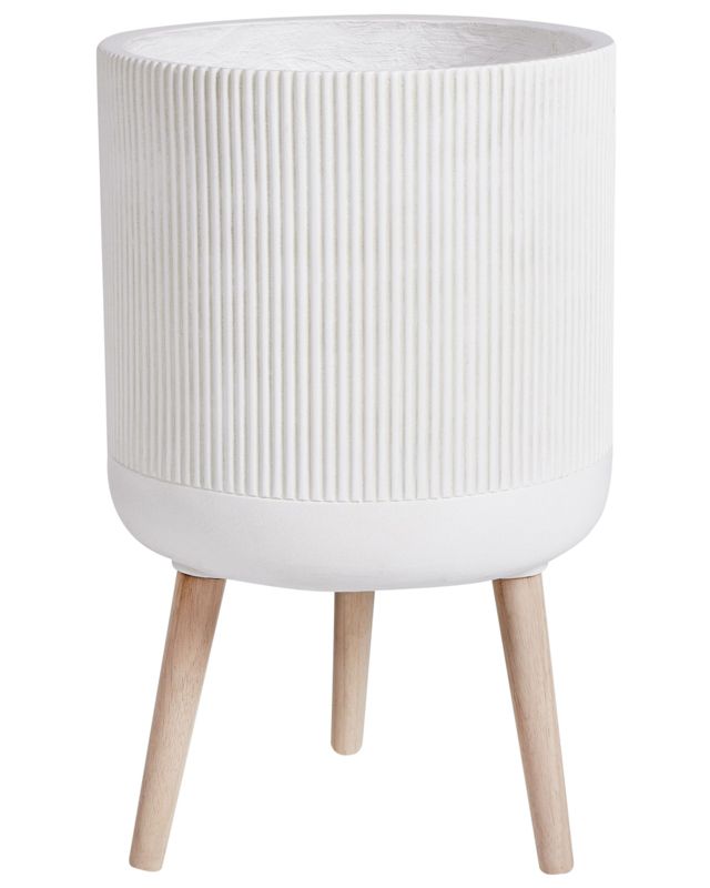 Doniczka na nóżkach 35 x 35 x 57 cm beżowa Maclura 1 szt.