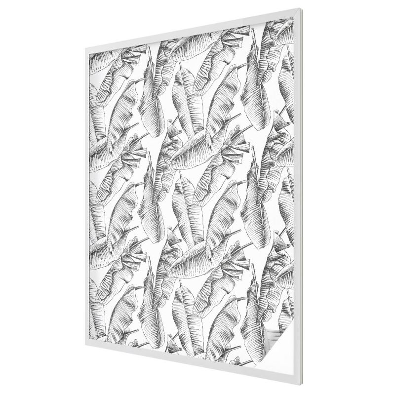 Folia Mleczna na Okno Wallfluent 100x146 cm Skutecznie Chroni Prywatność Czarno-białe tropikalne liście 1 rol.