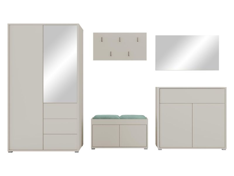 Zestaw MIRJAN 24 do przedpokoju Gesita V beżowy/miętowy plusz 1 szt.