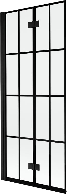 Parawan wannowy Mexen Mist czarny 80x150 cm 2-skrzydłowy 1 szt