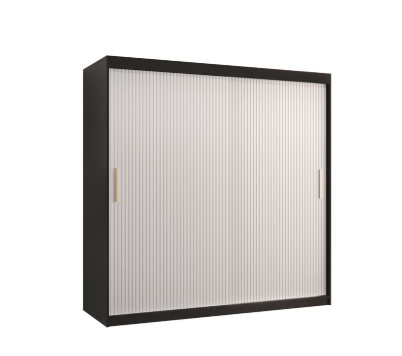 Szafa przesuwna Abiks RIFLO SLIM 1 180 czarny mat+ biały mat 1 szt.