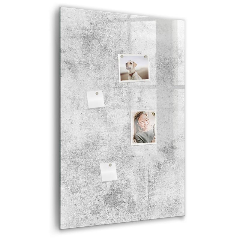 Szklana tablica magnetyczna Wallfluent 60x90 cm Betonowy mur Czarny marker 1 szt.