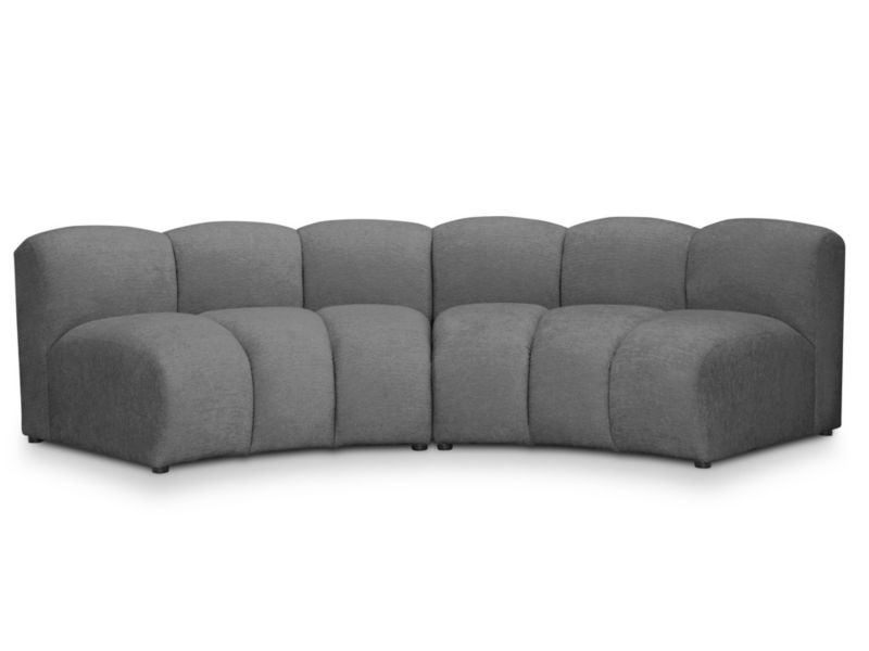 Modułowy narożnik uniwersalny LaMiaSofa NAPOLI z tkaniny szenilowej 295x120 cm ciemny szary 1 szt.