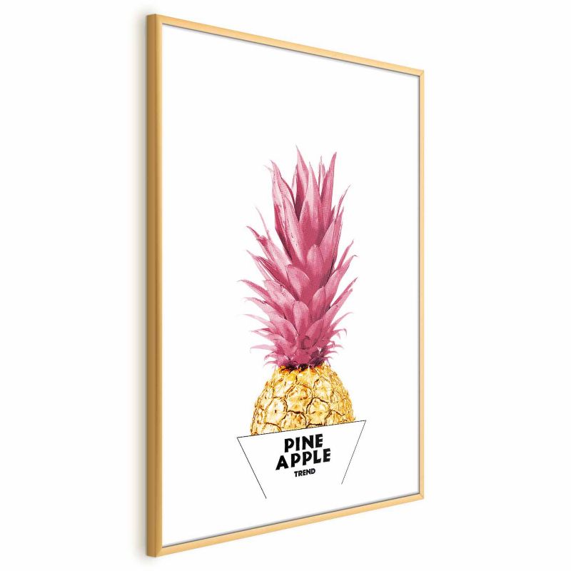Plakat Artgeist złotą ananas 29,7x42 cm z ramą złotą z marginesem 1 szt