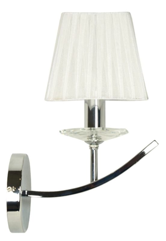Kinkiet ścienny Candellux Valencia chromowany biały 1 x E14 x 40W IP20 wym: 36 x 15 x 22 cm - 1 szt.