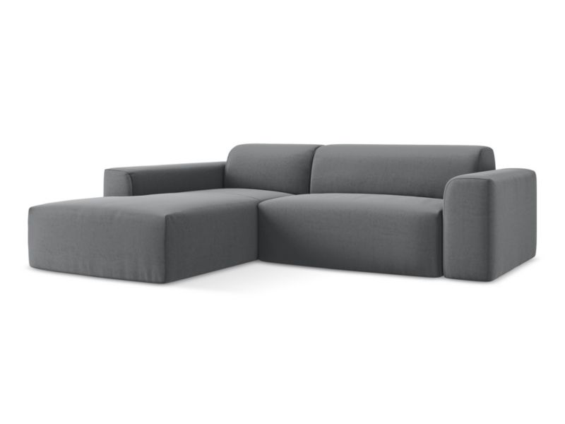 Narożnik lewostronny LaMiaSofa BOVA z tkaniny welwetowej 270x190 cm stalowy 1 szt.