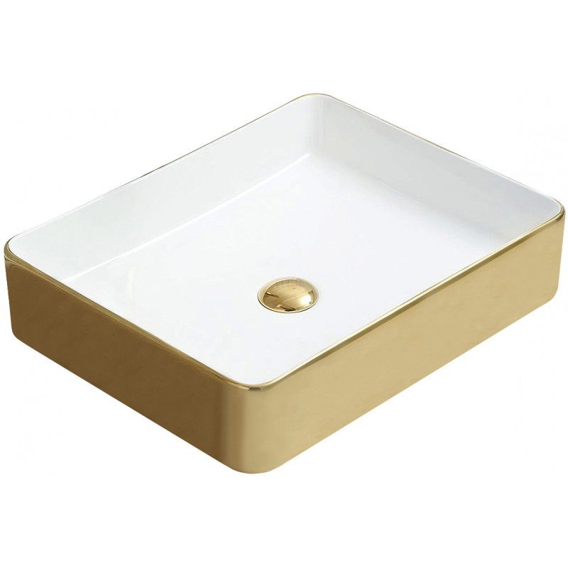 Umywalka nablatowa Mexen Estela biało-złota 50,5x40 cm 1 szt.