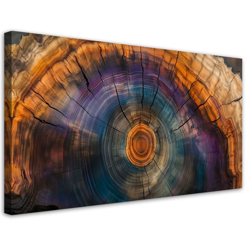 Obraz na płótnie Feeby Kolorowe Słoje Drzewa 80x40cm 1szt