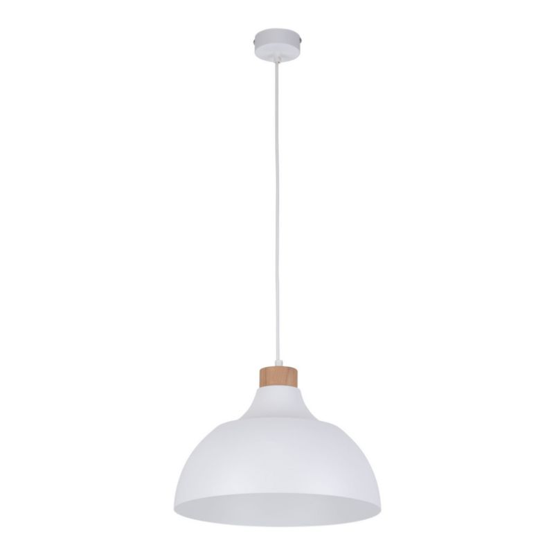 Lampa wisząca TK-Lighting Cap biała jasne drewno wym: 170 x 34 x 34 cm 1xE27 x 1 szt.
