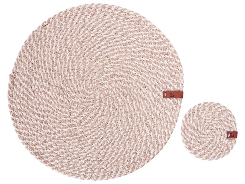 Zestaw 12 podkładek na stół Pipturus Naturalny Juta 1 kpl