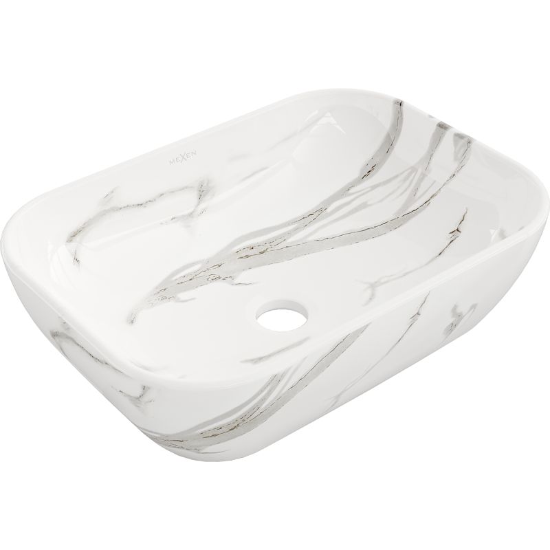 Umywalka nablatowa Mexen Rita biały kamień 45,5x32,5 cm 21084584 1 szt.