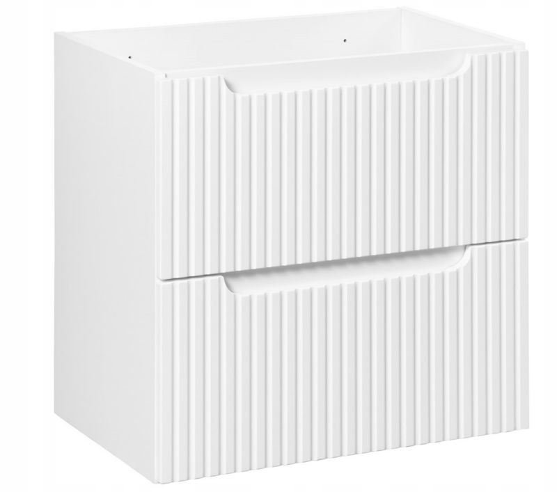 Szafka pod Umywalkę łazienkowa 60 cm Wisząca z frontem ryflowanym Nova White Biała Furnidea 1 szt.