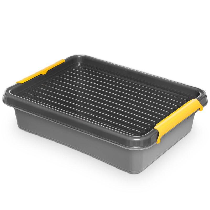 Pojemnik Plastikowy ORPLAST z pokrywą, szary 6 L 1 szt.