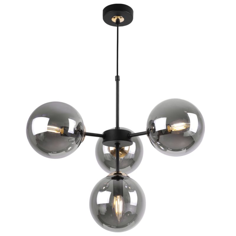 Lampa sufitowa wisząca Light Home LH Imperia 4x E14 60W czarny/złoty 1szt.