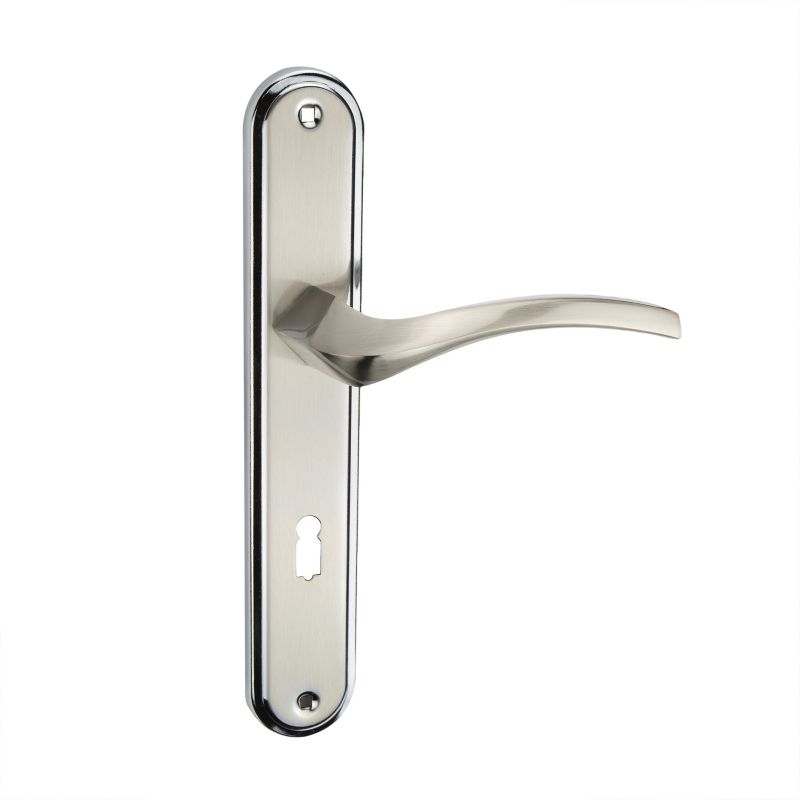 Klamka Lora 72 na klucz nikiel satyna / chrom