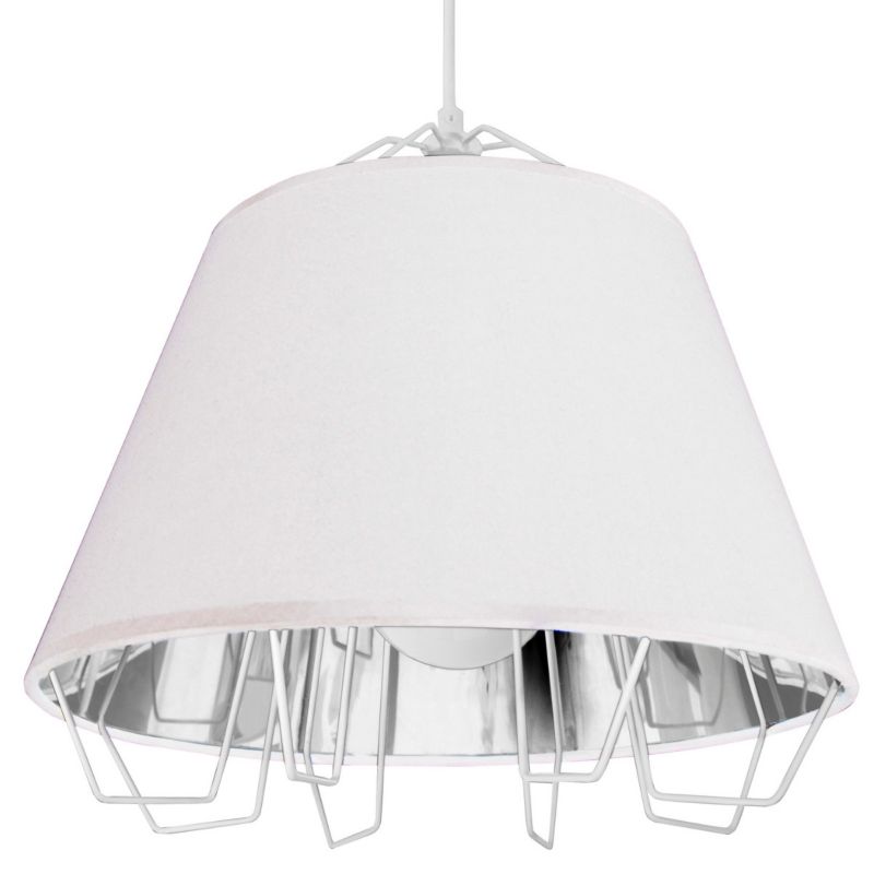 Lampa wisząca Polux Falun biało-srebrna wym: 150 x 34 x 36 cm 1xE27 x 20W 1 szt.