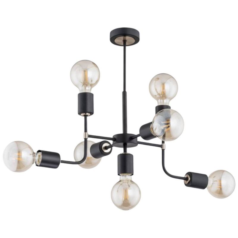 Lampa sufitowa Alfa Transformers czarno-przezroczysty-złota wym: 47 x 37 x 57 cm 7xE27 x 60W 1 szt.