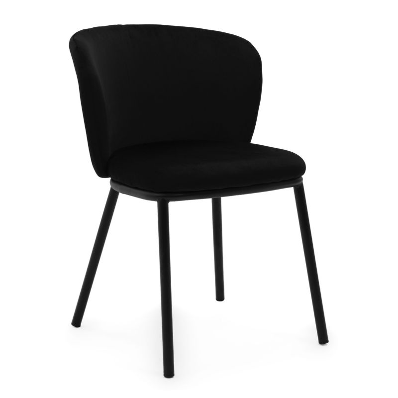 Krzesło tapicerowane New Home BARI czarne welurowe 1 szt.