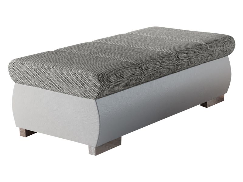 Pufa MIRJAN 24 Bangkok Duża biała ekoskóra/ciemnobeżowa plecionka 1 szt.