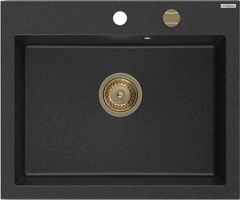 Zlewozmywak wpuszczany Mexen Elix czarny/srebrny metalik 600x500 mm - 6525601005-73-G