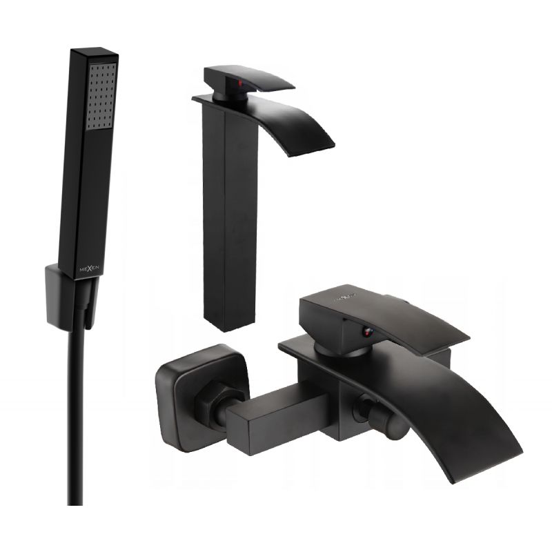 Zestaw wannowy Mexen Aries czarny 744813R77-70 1 szt.