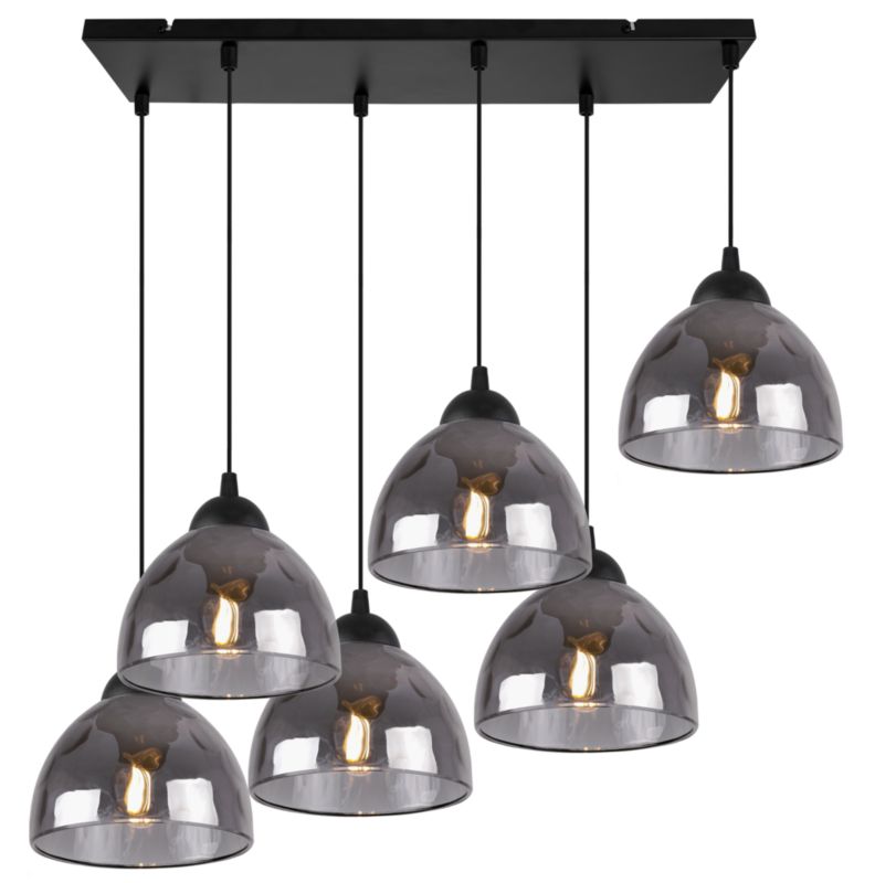 Lampa sufitowa wisząca Light Home LH Venice 6x E27 60W klosz grafitowy 1szt.