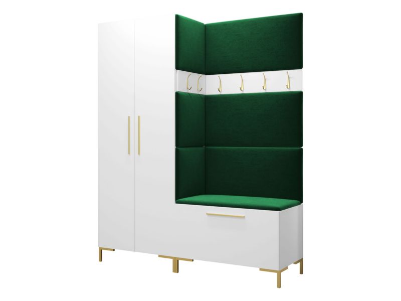 Garderoba MIRJAN 24 Zilion I biały + zielony 1 kpl.