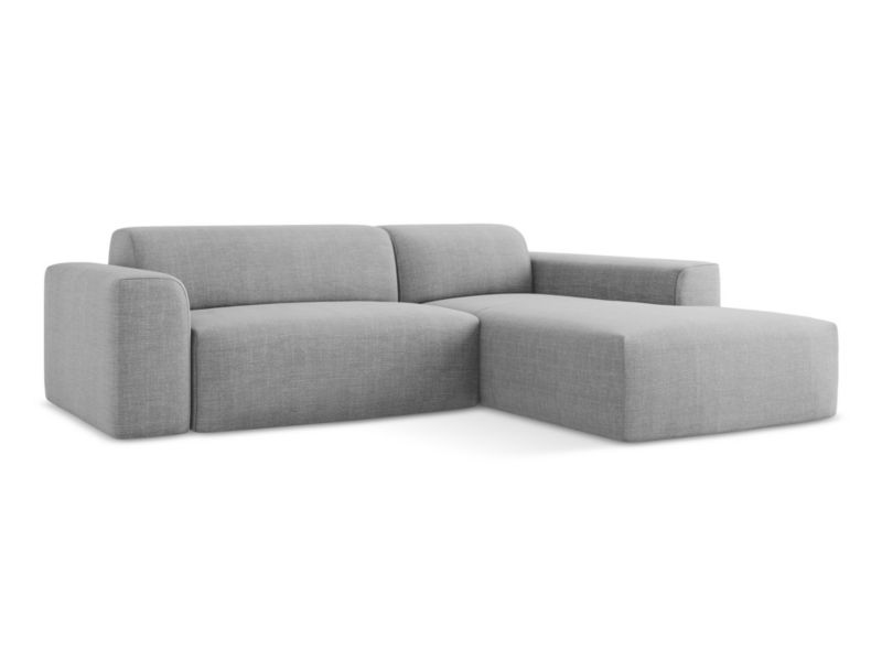 Narożnik prawostronny LaMiaSofa BOVA z tkaniny strukturalnej 270x190 cm jasny szary 1 szt.