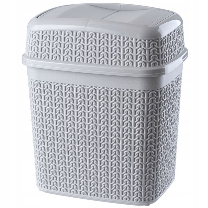 Kosz Na Śmieci KADAX Łazienkowy 5L szary Do Łazienki Wc Śmietnik Uchylny Z Klapą 1 szt.