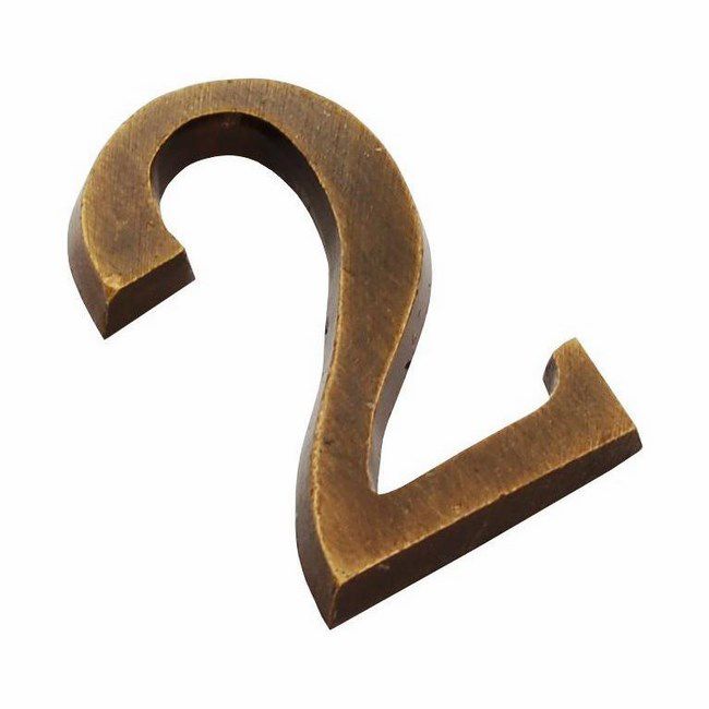 Cyfra 2 samoprzylepna 50 mm patyna