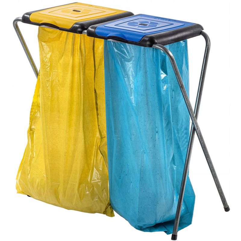 Kosz KADAX Stojak Do Segregacji Śmieci 2 Stanowiska Na Worki 120L Stelaż 1szt.