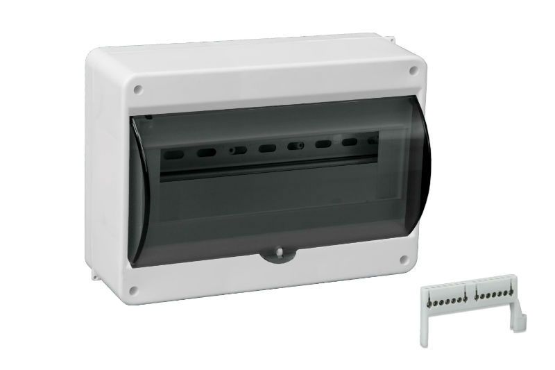 Rozdzielnica natynkowa Pawbol z szybą N + PE 1 x 12 modułów 1 szt.