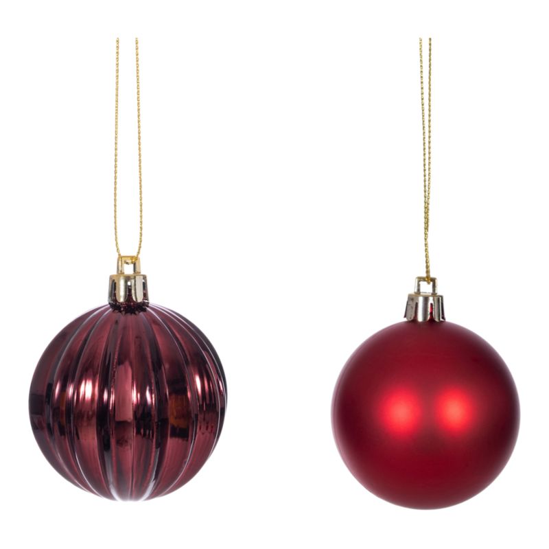 Bombki 6 cm 8 sztuk czerwone