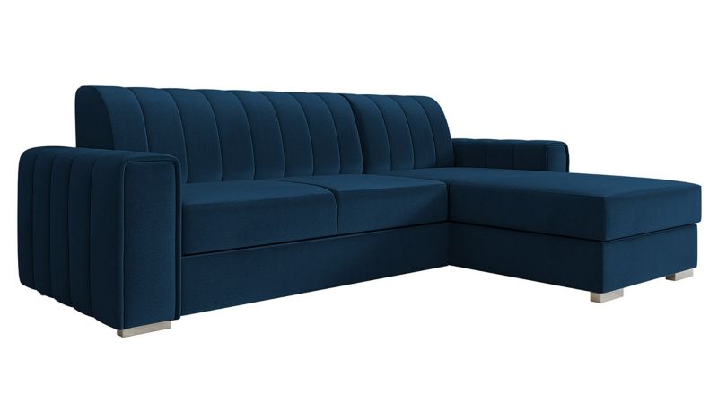 Narożnik z funkcją spania MIRJAN 24 Kenzo prawy szafirowy plusz 1 szt.