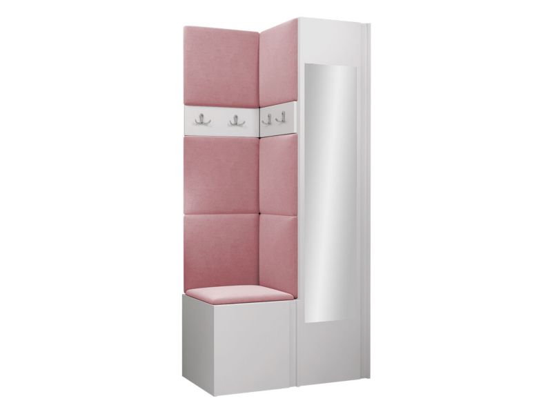 Garderoba MIRJAN 24 Orion XXV biały + różowy 1 kpl.