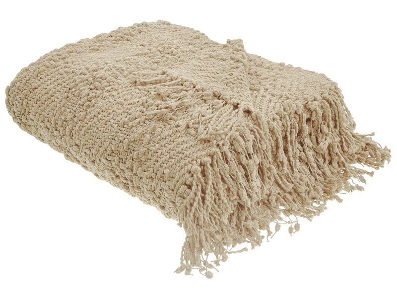 Koc Vella Bawełna 150 x 200 cm Beżowy 1 szt.