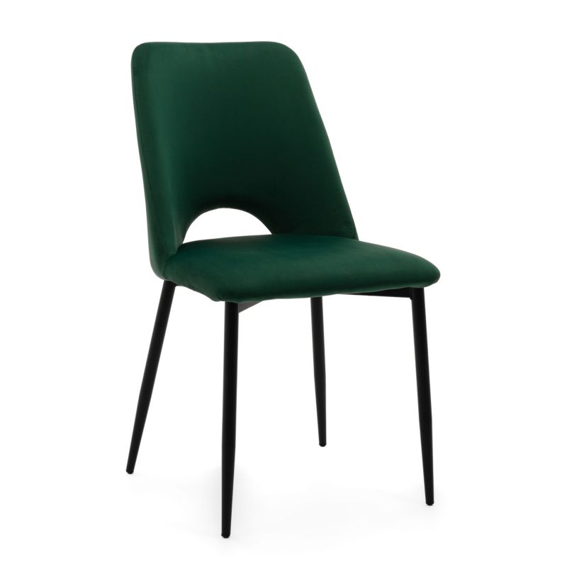 Krzesło tapicerowane New Home ORO zielone welurowe 1 szt.