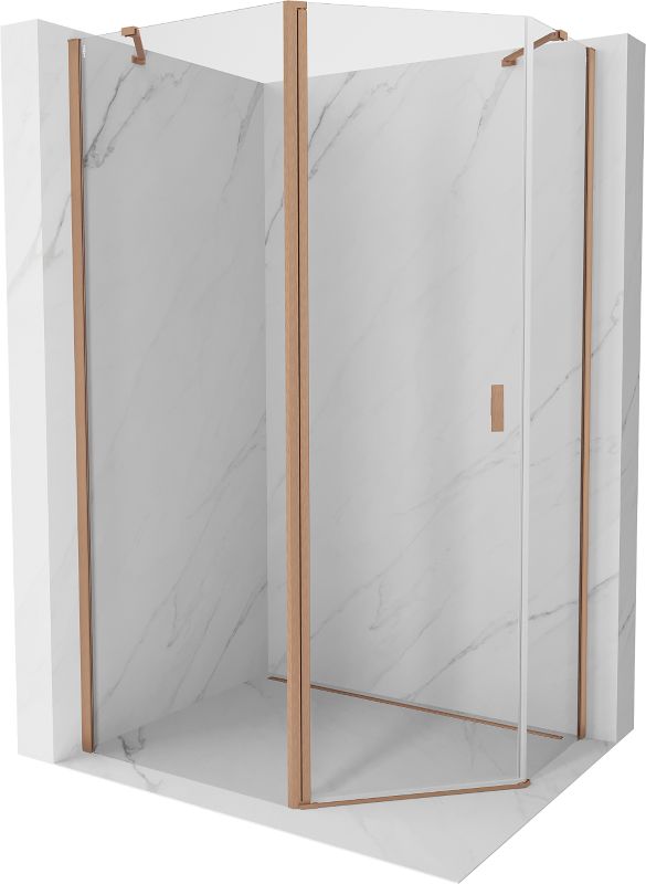 Kabina prysznicowa pięciokątna Mexen Mist miedź szczotkowana 100x80 cm 1 szt