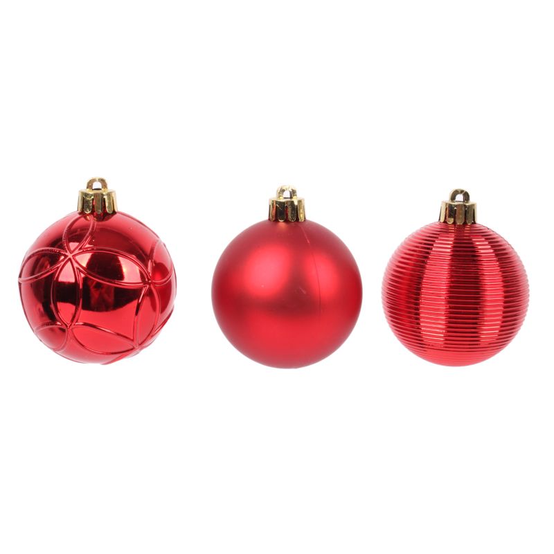Bombki 6 cm czerwone 3 szt.