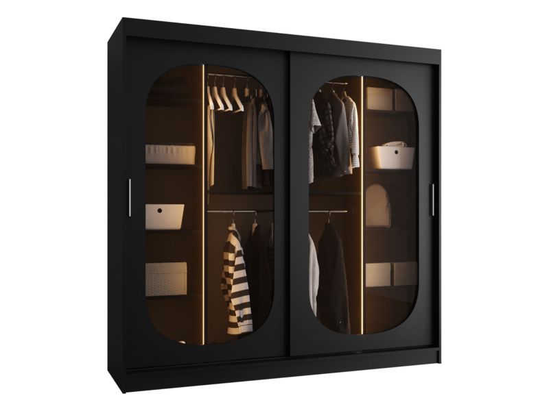 Szafa z oświetleniem MIRJAN 24 Bahrajn 200 czarny 1 szt.