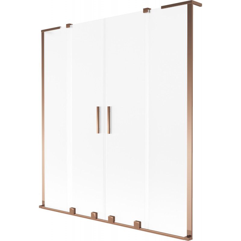 Parawan nawannowy rozsuwany Mexen Velar L różowe złoto 150x150 cm 1 szt.