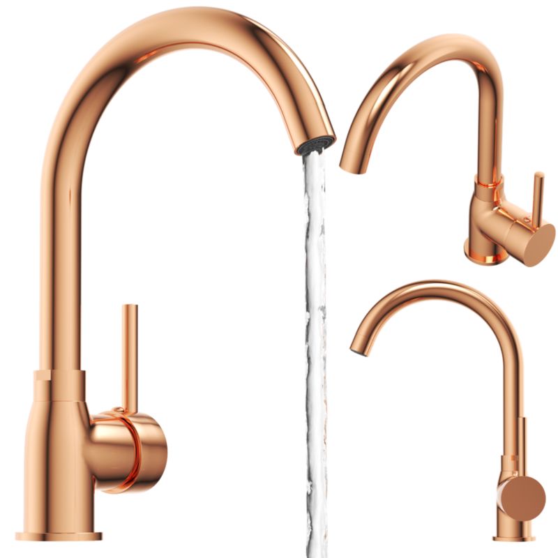 Bateria Kuchenna Do Zlewozmywaka Jednouchwytowa Kran Stojący Granitan Beta Rose Gold 1 szt.