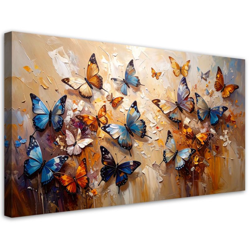 Obraz canvas do salonu jadalni kuchni Feeby Kolorowe Motyle 80x40cm 1szt