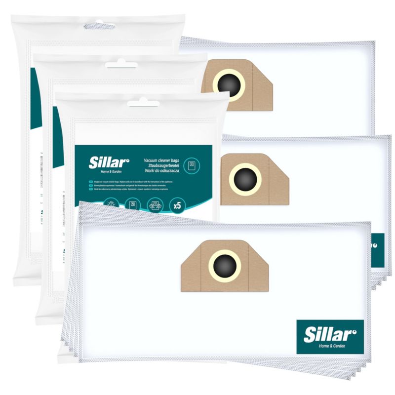 Worki do odkurzacza, Sillar, syntetyczne, zamienniki do Karcher WD2, WD3 K, WD, MV, 15szt