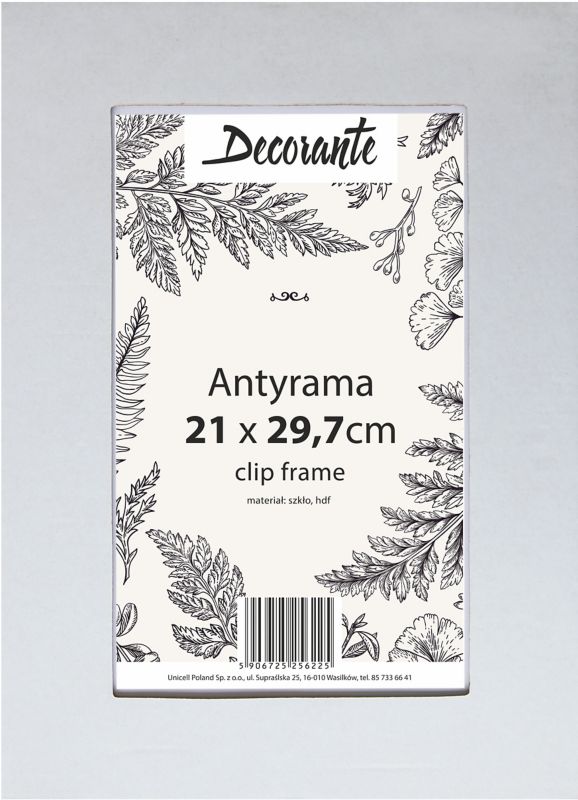 Antyrama szklana 21 x 29,7 cm
