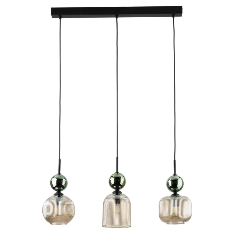 Lampa wisząca Tk-Lighting Sophia Green zwis ryflowany klosz - 1szt.
